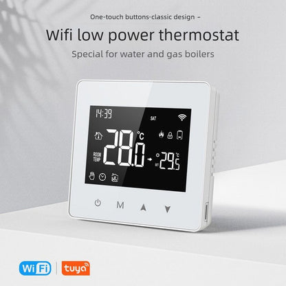 WiFi Wireless Smart Thermostat - For Water/Gas Boilers, LCD Screen, Programmable, Low Power Consumption V1265-JD-06
