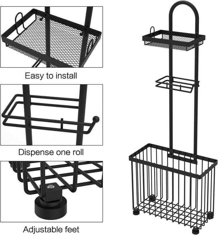 Bathroom Tissue Holder - Wall-Mounted Storage Rack for Home V1265-JJ-01