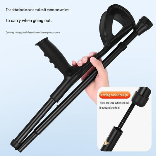 Folding Crutch - Sports Outdoor Elbow Crutch / Walking Stick with Thickened Anti-Slip Heavy-Duty Support - 1 V1265-JJ-02