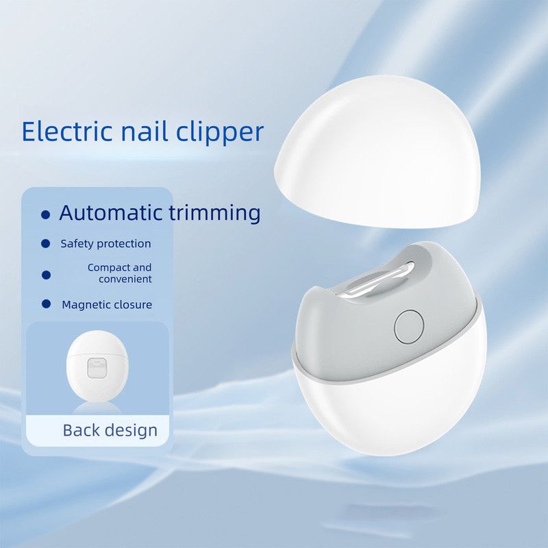 Fully Automatic Electric Nail Trimmer / Clipper - Senior-Friendly Anti-Pinch Portable Design - White V1265-JK-06