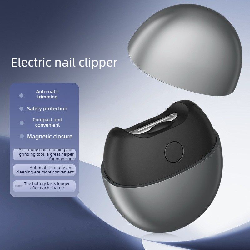 Fully Automatic Electric Nail Trimmer / Clipper - Senior-Friendly Anti-Pinch Portable Design - Grey V1265-JK-07