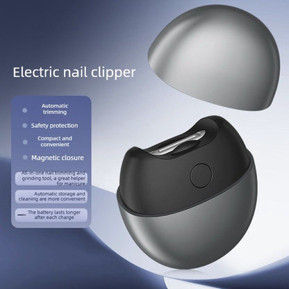 Fully Automatic Electric Nail Trimmer / Clipper - Senior-Friendly Anti-Pinch Portable Design - Grey V1265-JK-07