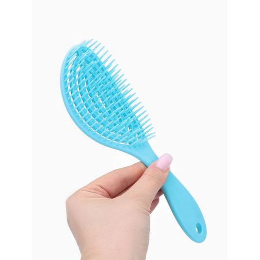 1PC Elliptical Hollow Detangling Brush - Anti-Pull, Hair-Friendly, Wide-Tooth Comb - Fluffing Tool for Long V1265-MR-01