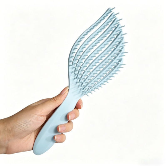 1PC Mermaid Fish Bone Brush - Wet & Dry Detangling Brush - High-Elasticity Wide-Tooth Comb, Tangle-Free - V1265-MR-03