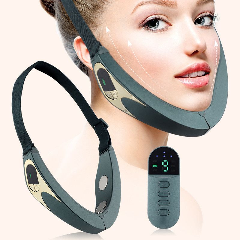 Red & Blue LED Light Therapy Beauty Device with Microcurrent EMS, Constant Temperature Magnetic Heat, and V1265-MR-07