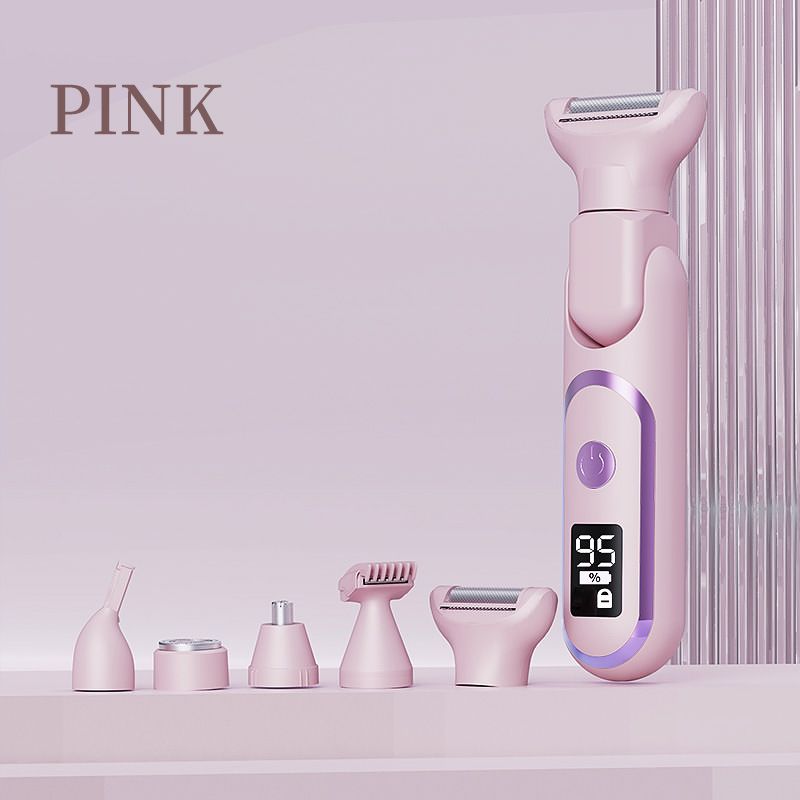 Digital Display Type-C Multi-Functional Electric Hair Remover for Women - Pink V1265-MR-11