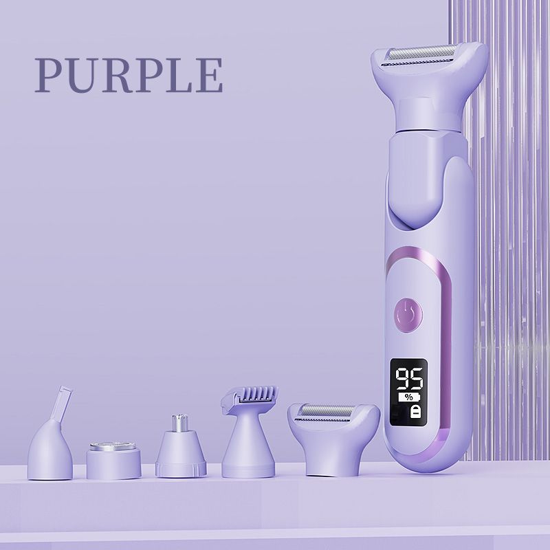 Digital Display Type-C Multi-Functional Electric Hair Remover for Women - Purple V1265-MR-12