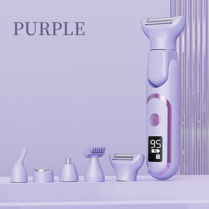 Digital Display Type-C Multi-Functional Electric Hair Remover for Women - Purple V1265-MR-12