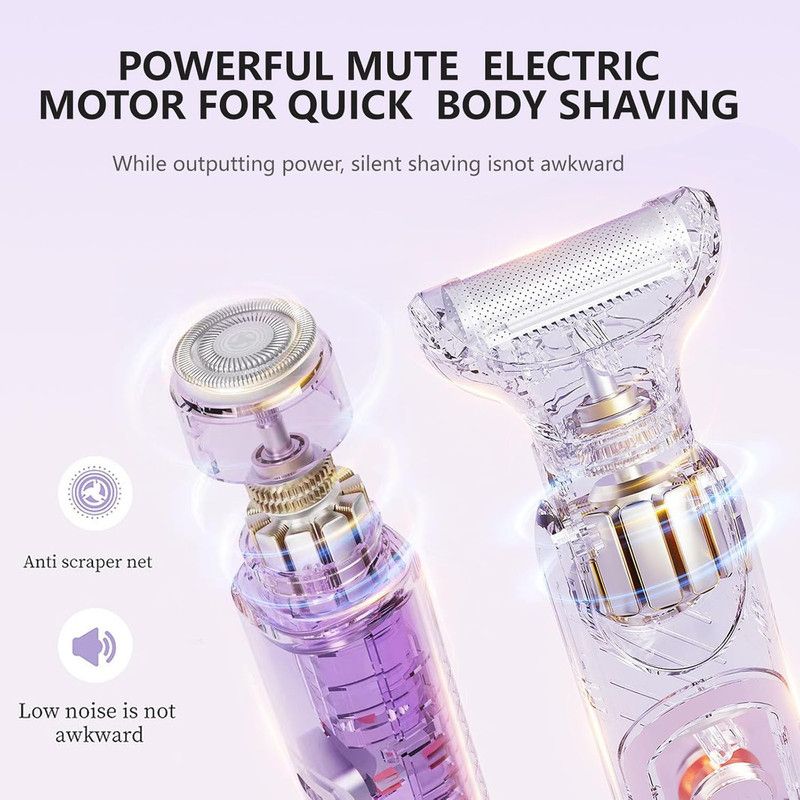Digital Display Type-C Multi-Functional Electric Hair Remover for Women - Purple V1265-MR-12
