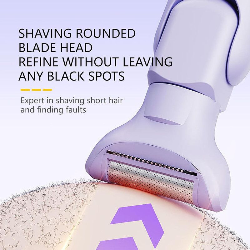 Digital Display Type-C Multi-Functional Electric Hair Remover for Women - Purple V1265-MR-12