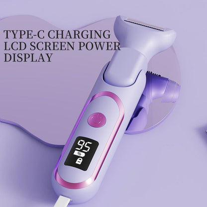 Digital Display Type-C Multi-Functional Electric Hair Remover for Women - Yellow V1265-MR-13