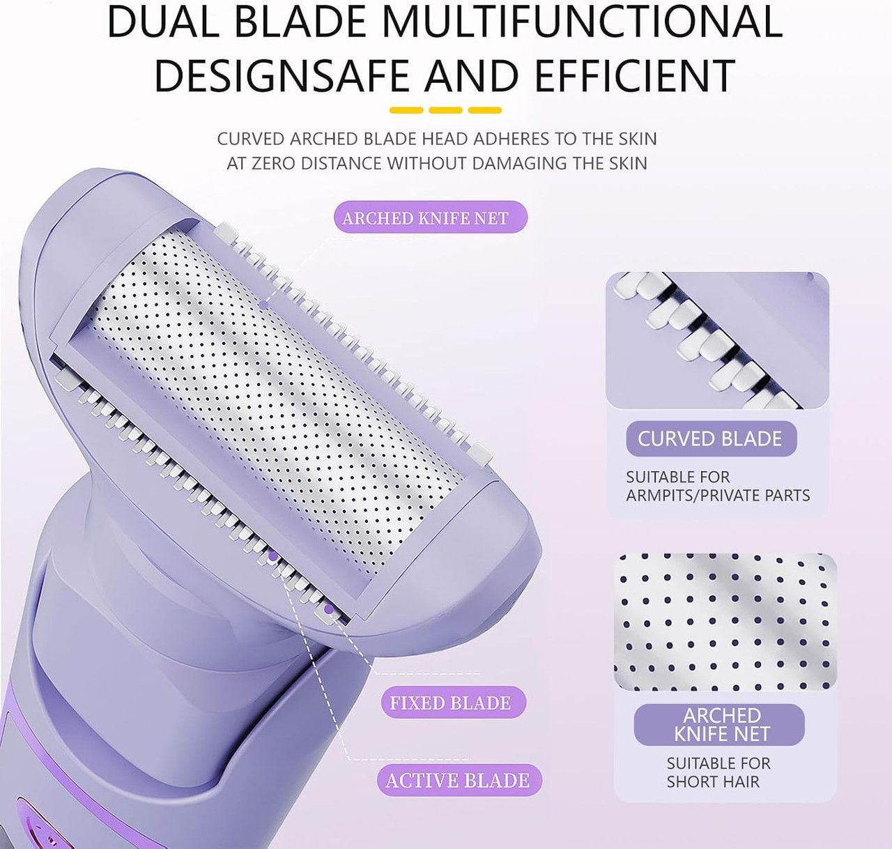 Digital Display Type-C Multi-Functional Electric Hair Remover for Women - White V1265-MR-14