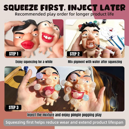 2-in-1 Adult Stress Relief Pop Toy, Refillable Pimple Popping Squishy, Reusable Eco-Friendly Silicone Sensory V1265-NSPS-05