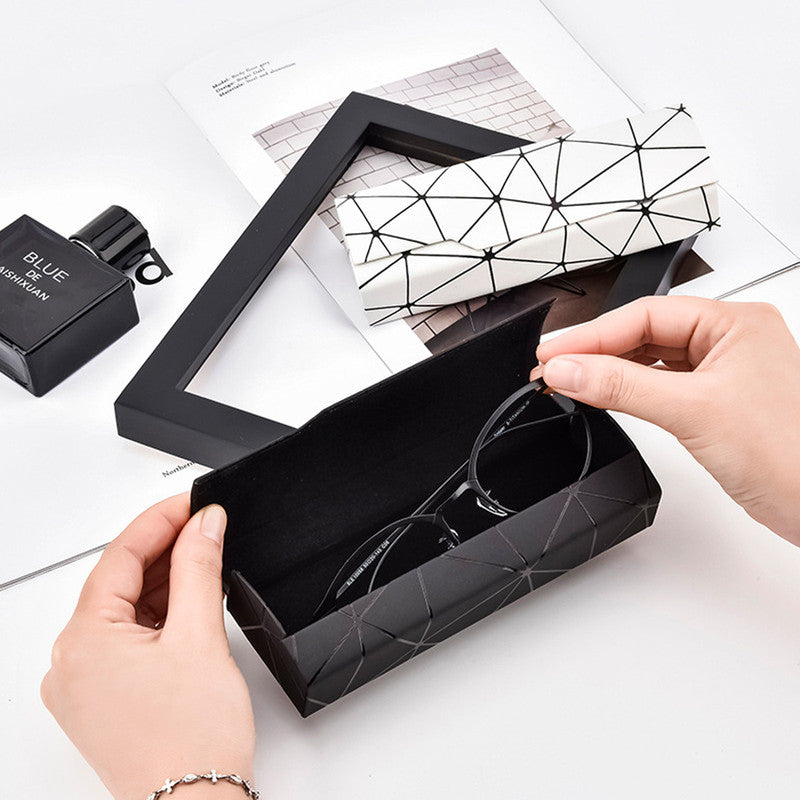 Premium Eyeglass Case - Retro Japanese Style - Sunglass Storage - Fashionable Geometric Pattern - Stylish V1265-PH027-BAI