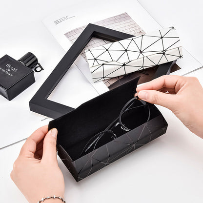Premium Eyeglass Case - Retro Japanese Style - Sunglass Storage - Fashionable Geometric Pattern - Stylish V1265-PH027-BAI