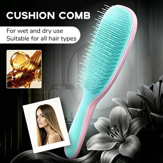 Detachable Silicone Cushion Massage Comb, Suitable for Dry and Wet Use, Unisex, Works on All Hair Types, V1265-PH082-FENLAN