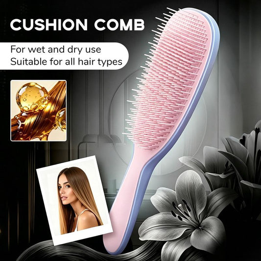 Detachable Silicone Cushion Massage Brush, Wet/Dry Use, Unisex, Suitable for All Hair Types, Volumizing and V1265-PH082-LANFEN