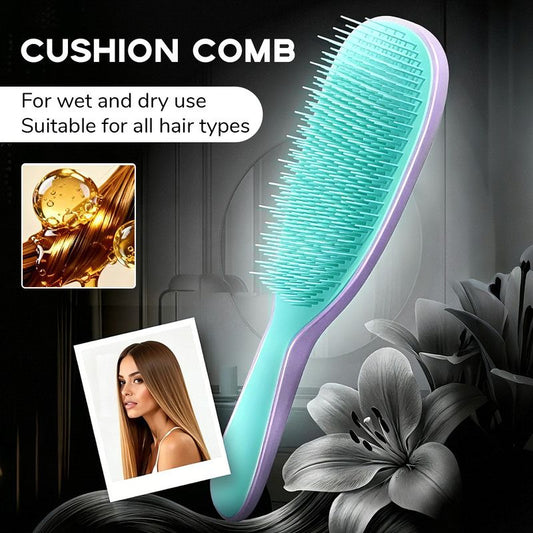 Detachable Silicone Cushion Massage Comb, Suitable for Dry and Wet Use, Unisex, Works on All Hair Types, V1265-PH082-ZILAN