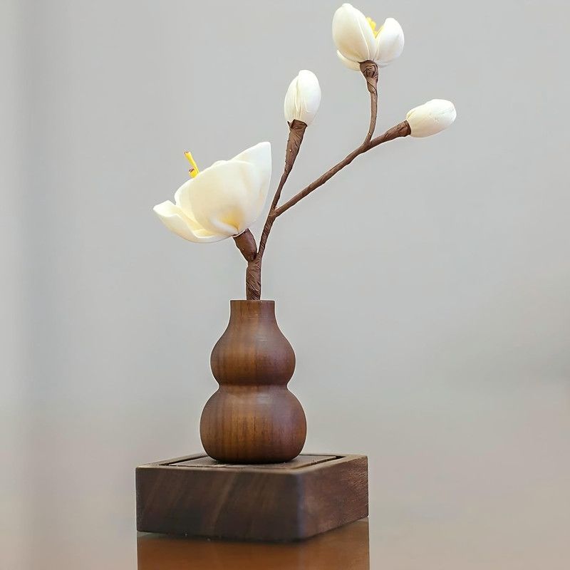 Wooden Diffuser for Car Aromatherapy Wooden Essential Oil Diffuser Tumbler-Shaped Walnut Wood Aromatherapy V1265-QP-01