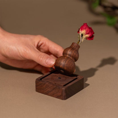 Wooden Diffuser for Car Aromatherapy Wooden Essential Oil Diffuser Tumbler-Shaped Walnut Wood Aromatherapy V1265-QP-01
