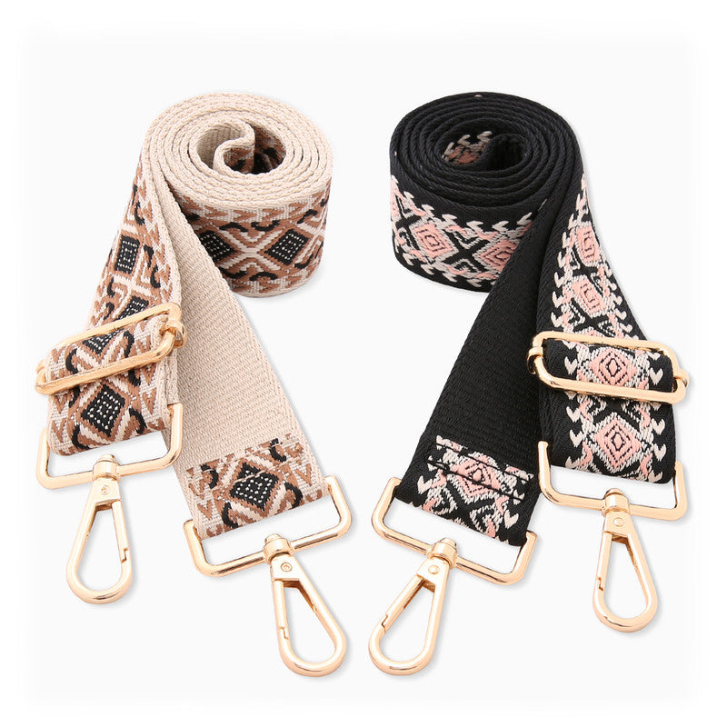Two-piece set of jacquard webbing suitable for handbag straps, shoulder bag straps, and camera straps-Beige V1265-THZD-002