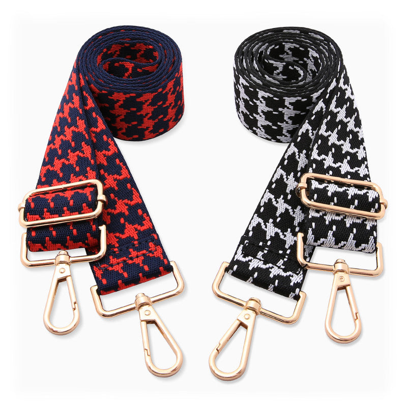 Two-piece set of jacquard webbing suitable for handbag straps, shoulder bag straps, and camera straps-Red and V1265-THZD-004