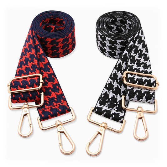 Two-piece set of jacquard webbing suitable for handbag straps, shoulder bag straps, and camera straps-Red and V1265-THZD-004