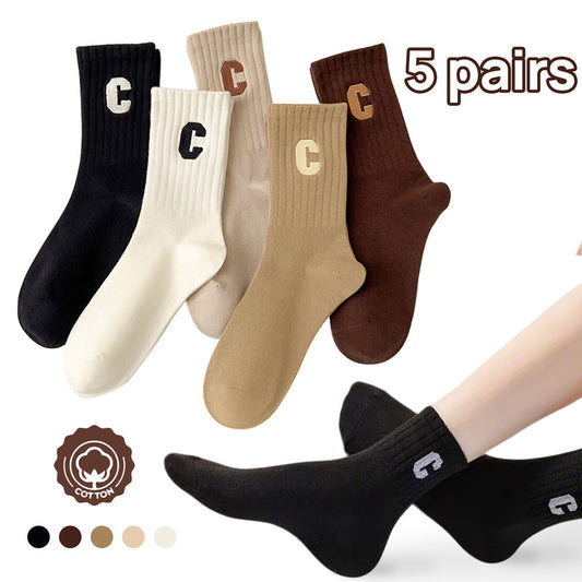 Socks - 5 Pairs of Women's Socks - Women's Athletic Socks - Soft - Breathable - Casual Socks - Fashionable V1265-W-18-5