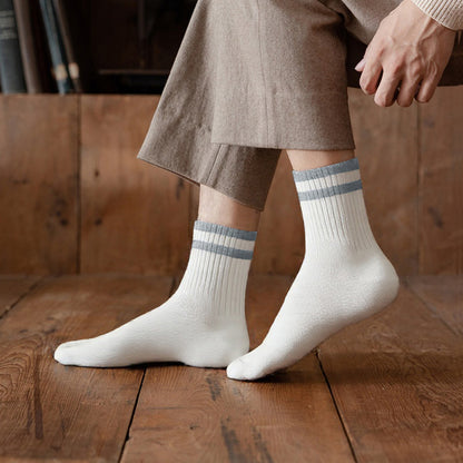 Mid-Calf Socks - 10-Pair Pack - Women's Socks - Men's Socks - Striped Socks - Solid Color Socks - Sports Socks V1265-W07-10