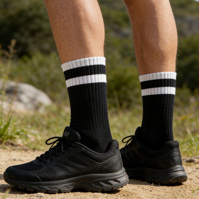 Mid-Calf Socks - 10-Pair Pack - Women's Socks - Men's Socks - Striped Socks - Solid Color Socks - Sports Socks V1265-W07-10