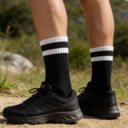 Mid-Calf Socks - 10-Pair Pack - Women's Socks - Men's Socks - Striped Socks - Solid Color Socks - Sports Socks V1265-W07-10