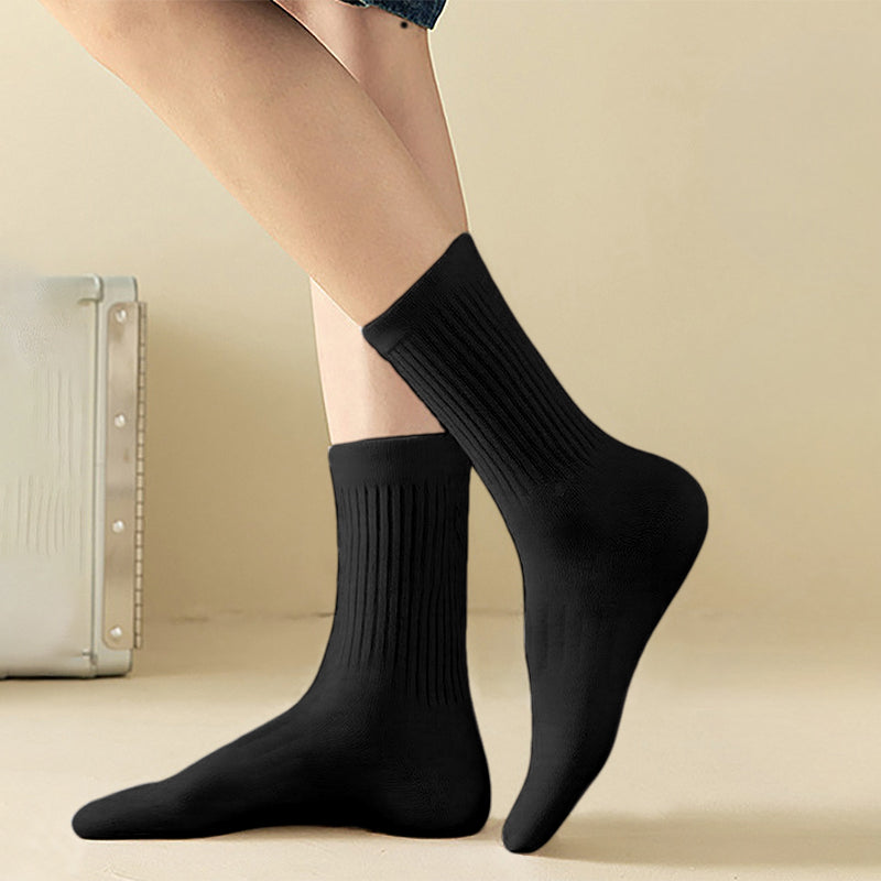 Mid-Calf Socks - 10-Pair Pack - Women's Socks - Men's Socks - Striped Socks - Solid Color Socks - Sports Socks V1265-W07-10