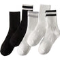 Mid-Calf Socks - 5-Pair Pack - Women's Socks - Men's Socks - Striped Socks - Solid Color Socks - Sports Socks V1265-W07-5