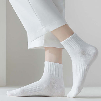 Mid-Calf Socks - 5-Pair Pack - Women's Socks - Men's Socks - Striped Socks - Solid Color Socks - Sports Socks V1265-W07-5