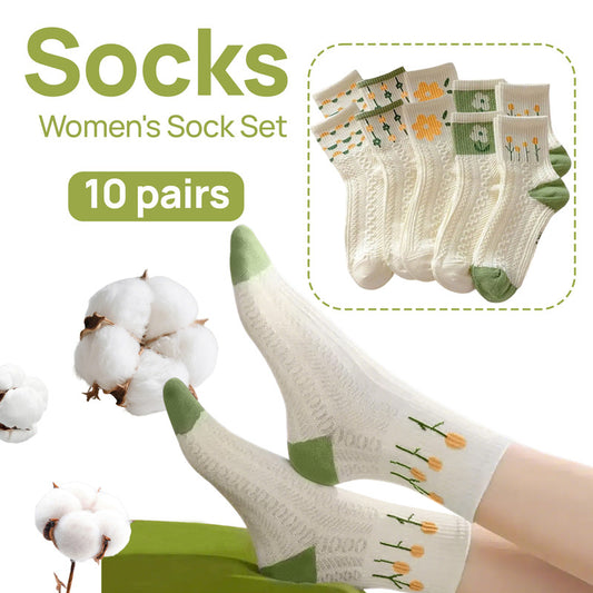 Socks - 10-Pack Women's Socks - Women's Instagram-Style - Casual Home Socks - Soft - Breathable - Versatile V1265-W14-10