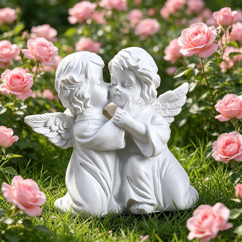 Angel Boy & Girl Hugging Figurine, Resin Romantic Decor V1265-YY-08