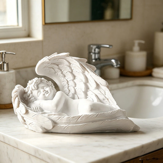 Lying Angel Wings Figurine, Resin Ornament for Shelf Display V1265-YY-14