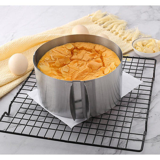 Adjustable Mousse Ring, Stainless Steel Round Cake Mold - 16-30cm Diameter, 8cm Height - Baking Tool for V1265-YY-16