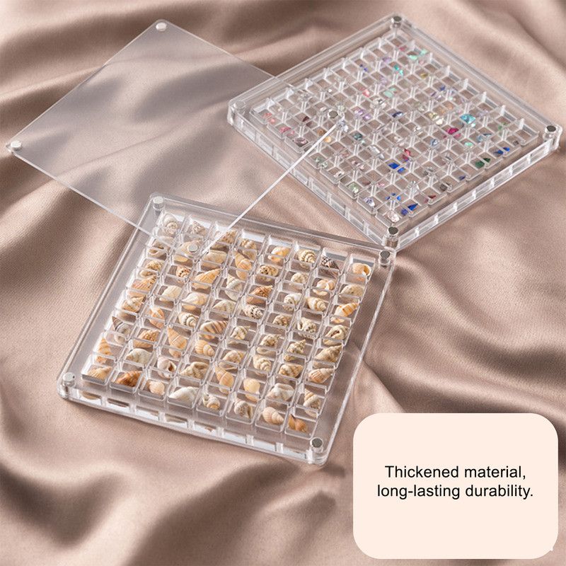 Acrylic Magnetic Seashell Display Box,Clear Sea Shell Display Box,Beach Magnet Storage Organizer Case for V1265-YY-26