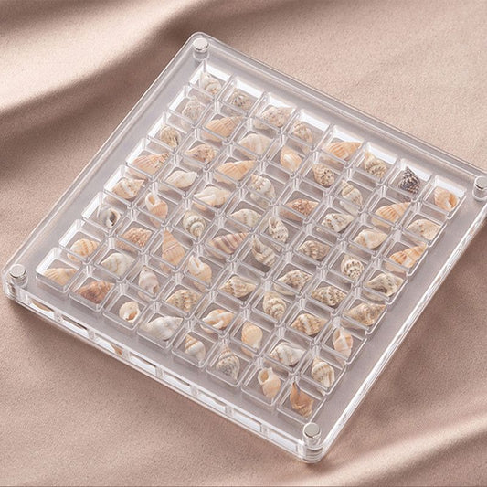 Acrylic Magnetic Seashell Display Box,Clear Sea Shell Display Box,Beach Magnet Storage Organizer Case for V1265-YY-27