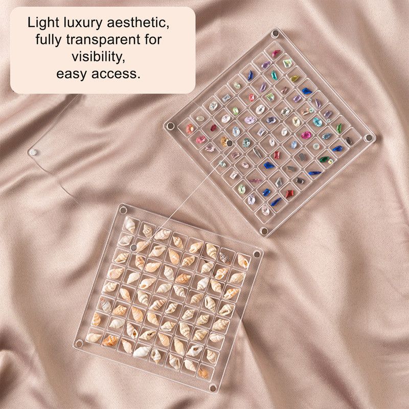 Acrylic Magnetic Seashell Display Box,Clear Sea Shell Display Box,Beach Magnet Storage Organizer Case for V1265-YY-27
