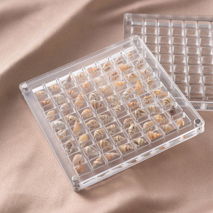 Acrylic Magnetic Seashell Display Box,Clear Sea Shell Display Box,Beach Magnet Storage Organizer Case for V1265-YY-27