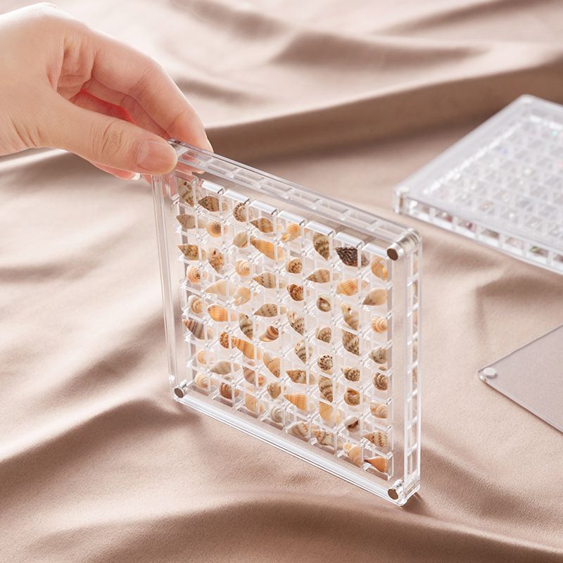 Acrylic Magnetic Seashell Display Box,Clear Sea Shell Display Box,Beach Magnet Storage Organizer Case for V1265-YY-27