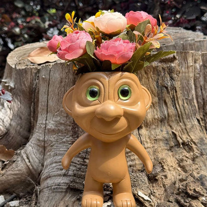Big Eye Elf Flower Pot - Desktop Bonsai Decorative Ornament for Home Office Garden V1265-YY-31
