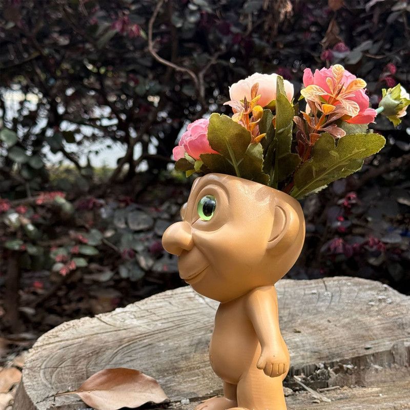 Big Eye Elf Flower Pot - Desktop Bonsai Decorative Ornament for Home Office Garden V1265-YY-31