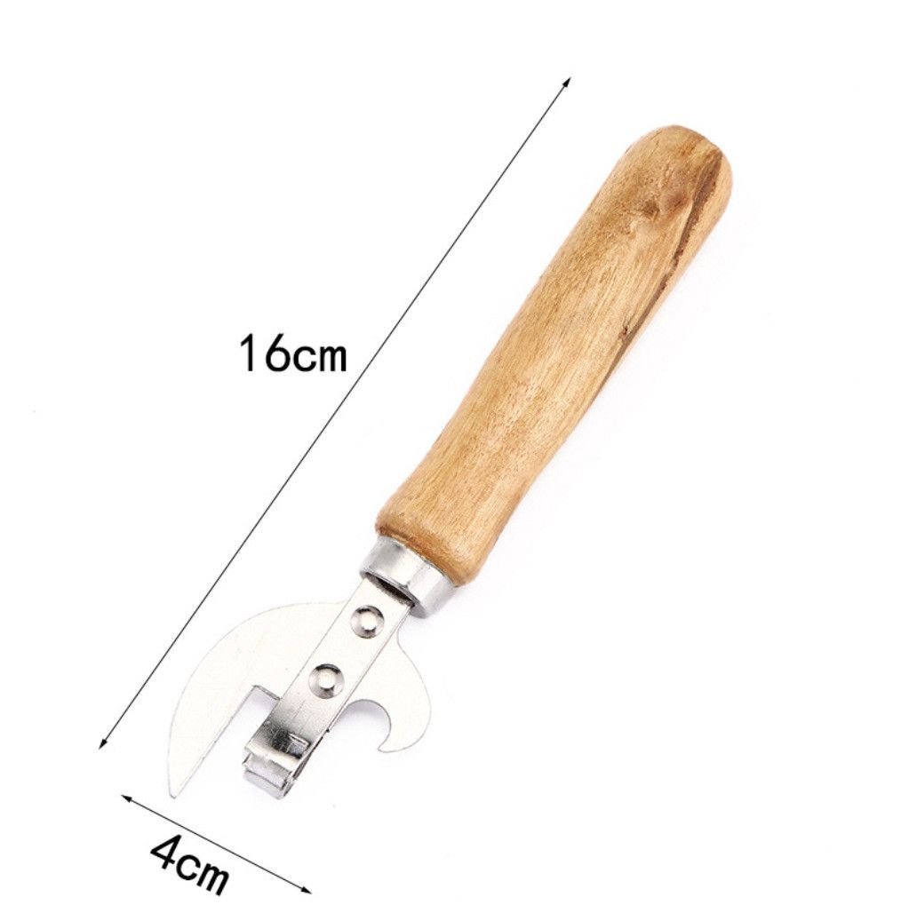 Stainless Steel Multifunctional Wine Opener with Wood Handle and Can Opener V1265-YY-33