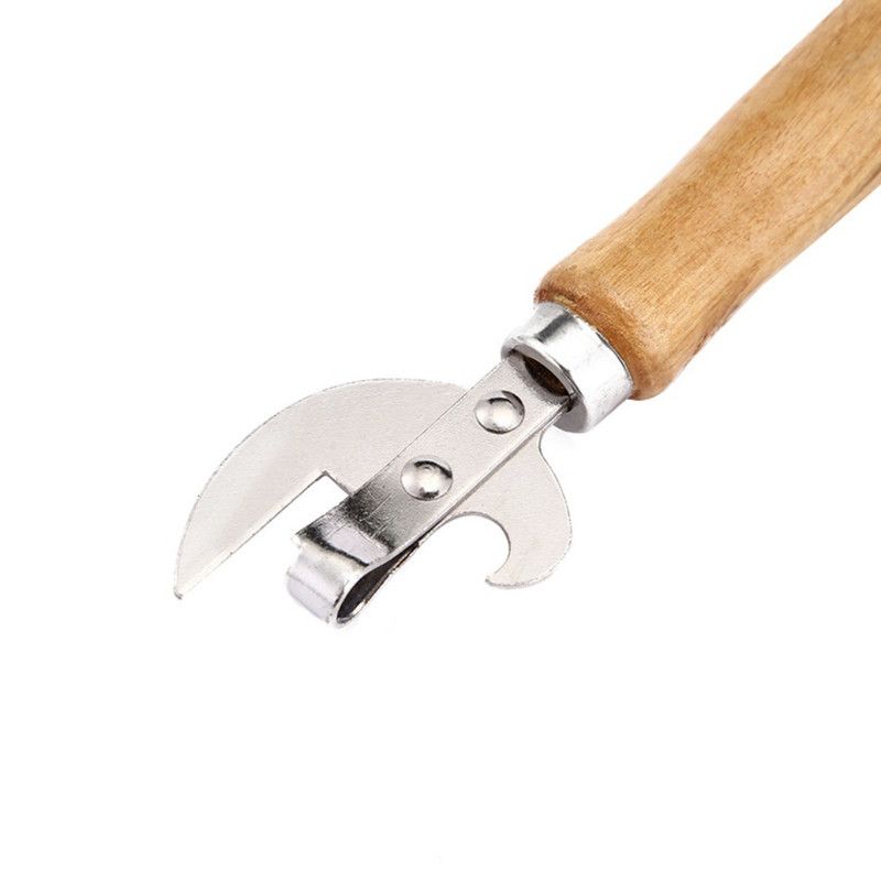 Stainless Steel Multifunctional Wine Opener with Wood Handle and Can Opener V1265-YY-33