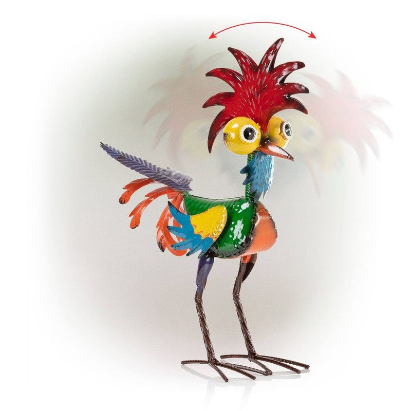 hanksgiving Rooster Garden Statue - Rustic Outdoor Yard Decor V1265-YY-36