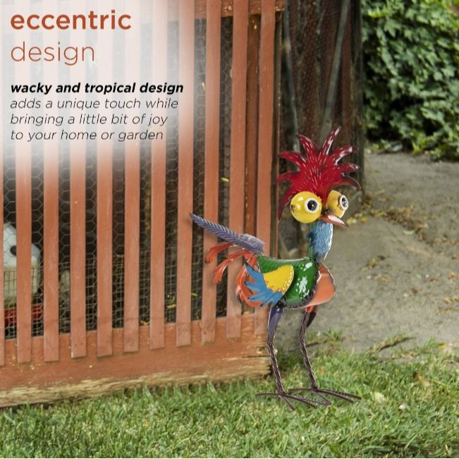 hanksgiving Rooster Garden Statue - Rustic Outdoor Yard Decor V1265-YY-36