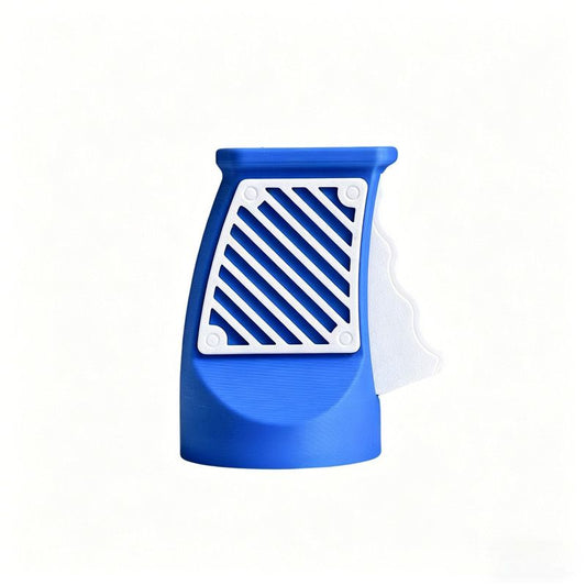 3D printed desktop ornament of a one-handed can opener, for beverages.Blue V1265-YY-38